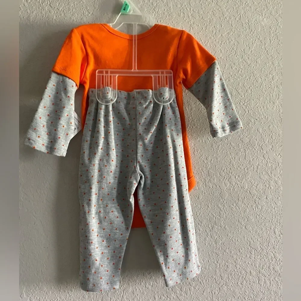NWT baby girl 6-9 months Pumpkin Patch Halloween fall orange 2pc outfit set 6-9M